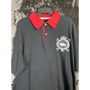 Rebel Lord Men's 3XL Black Rugby Polo Crest Number 3 Big Logo Shirt